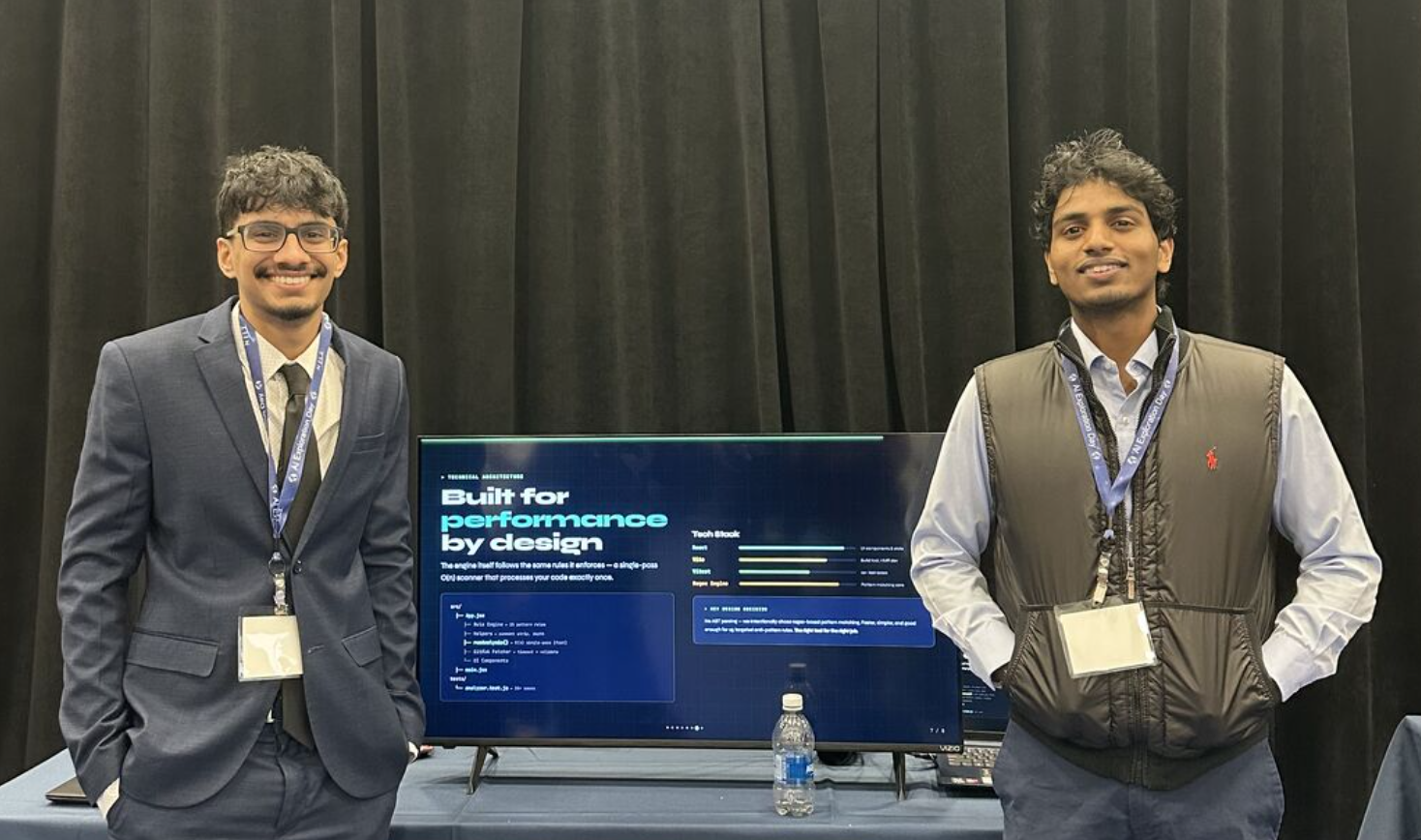 Rishab and Amogh Karee presenting Ometa*N at NJIT’s AI Exploration Day